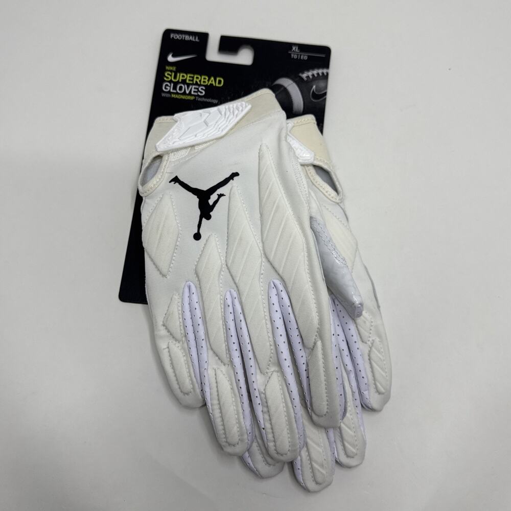 NEW Jordan Superbad 5.0 Jumpman White WR/TE Football Gloves CJ9850-102 Size 4XL